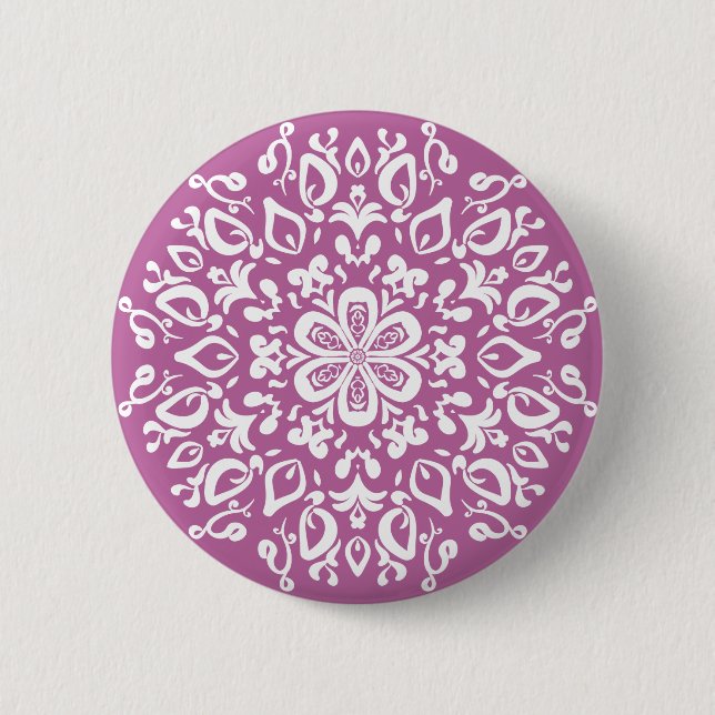 Clover Mandala Pinback Button (Front)