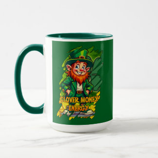 Clover Money Energy – Lucky Leprechaun - caneca Mug