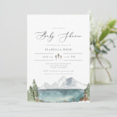 CLOVER- Mountain Lake Boho Rustic Baby Shower Invitation (Standing Front)