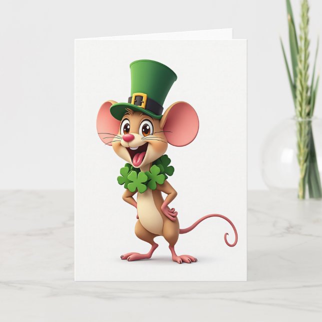 Clover Mouse Celebration Card (Front)