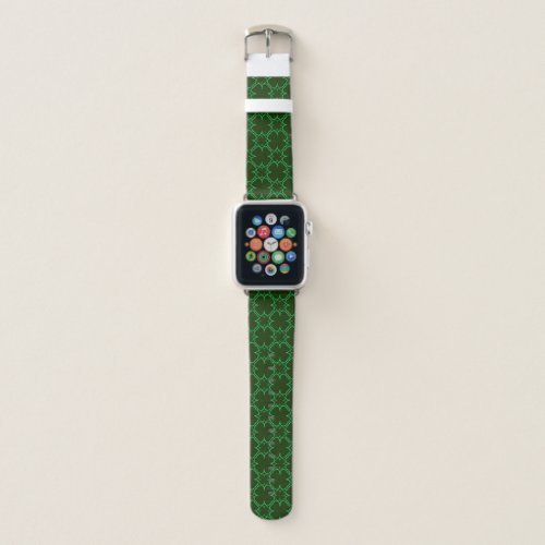 Clover Outline Green Apple Watch Band