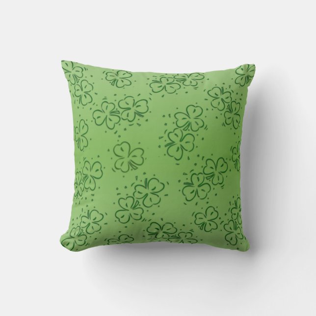 Clover Over and Over Throw Pillow (Front)
