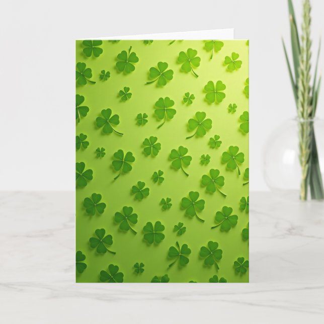 Clover Pattern Good Luck Card (Front)
