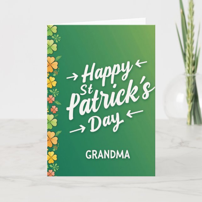 Clover Pattern Grandma Card (Front)