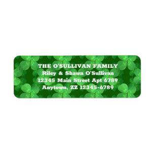 Clover Pattern Lucky Green Botanical Irish Label