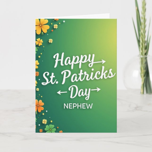 Clover Pattern Nephew Card (Front)