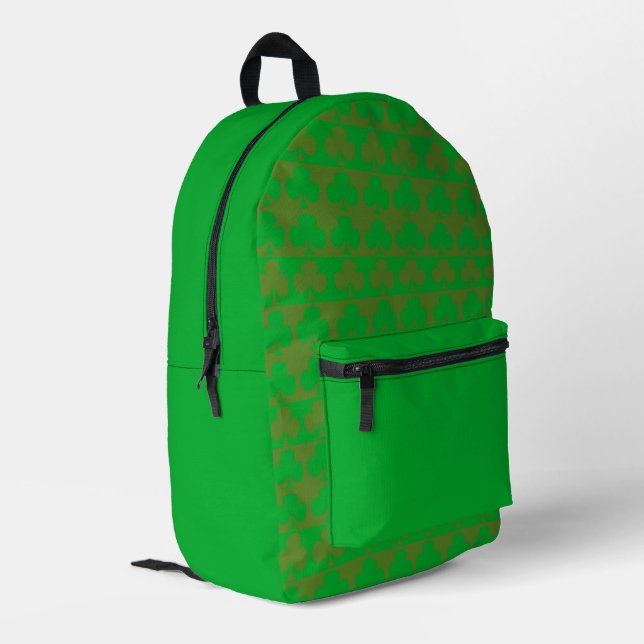 Clover Pattern Printed Backpack (Back Corner Left)