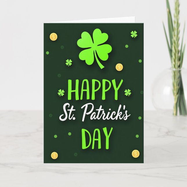Clover Pattern St Patricks Card (Front)