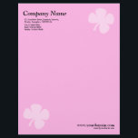 Clover - Pink Letterhead<br><div class="desc">A business letterhead with an attractive and elegant clover motif in the top right and bottom left hand corners of the page positioned half an inch from the edges. Company name, address along with telephone, Fax and Mobile numbers in the top left corner. Web and email address aligned in the...</div>
