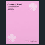Clover - Pink Letterhead<br><div class="desc">A business letterhead with an attractive and elegant clover motif in the top right and bottom left hand corners of the page positioned half an inch from the edges. Company name, address along with telephone, Fax and Mobile numbers in the top left corner. Web and email address aligned in the...</div>