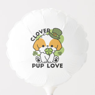 Clover Pup Love – St. Patrick's Day Dog Design Balloon