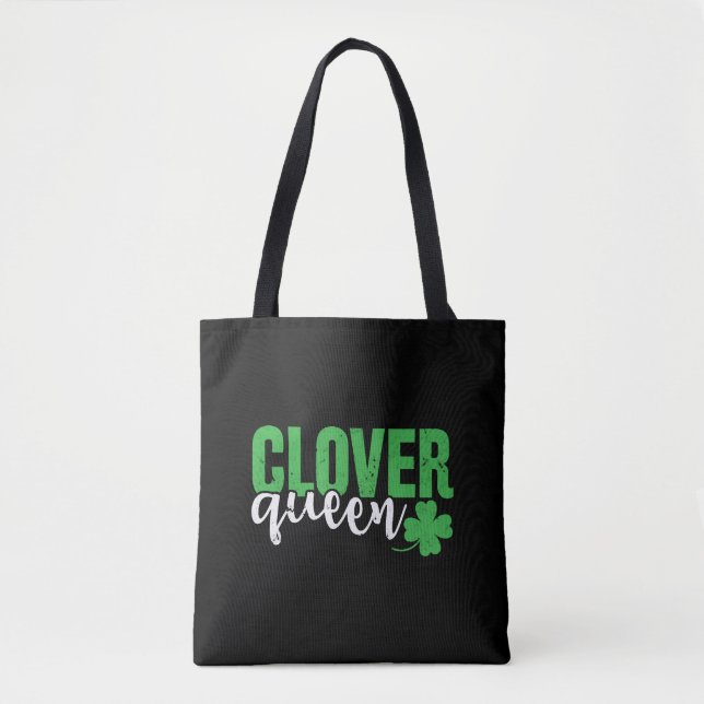 Clover Queen St. Patricks Day Tote Bag (Front)