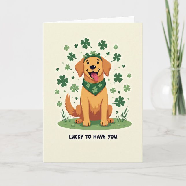 Clover Retriever Lucky You Card (Front)