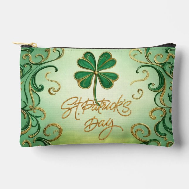 Clover Saint Patrick's Day Accessory Pouch (Front)