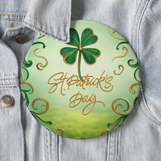 Clover Saint Patrick's Day Button (In Situ)