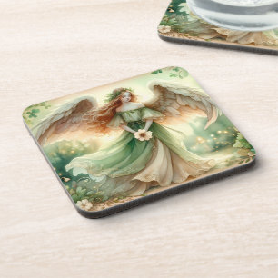 Clover Serenity Angel Beverage Coaster
