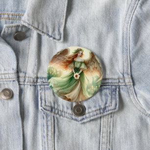 Clover Serenity Angel Button