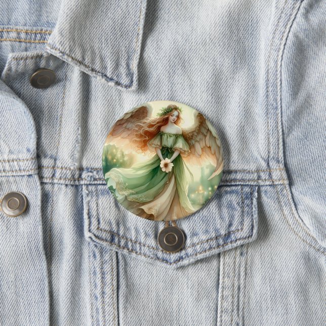 Clover Serenity Angel Button (In Situ)