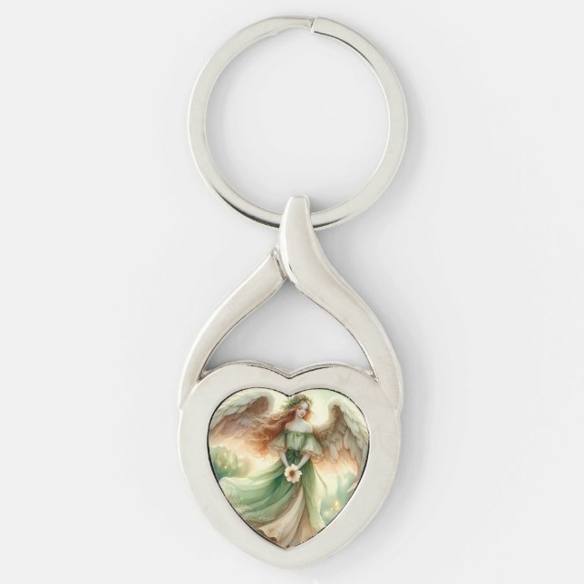 Clover Serenity Angel Keychain (Front)