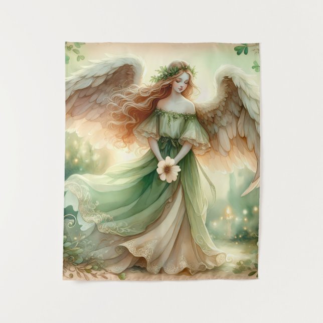 Clover Serenity Angel Tapestry (Front)