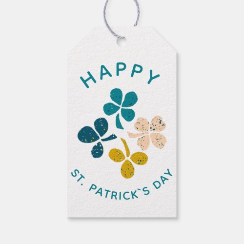 Clover Shamrock Drawing Happy St Patricks day Gift Tags