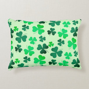 Clover Shamrock Irish Green Spring St Patricks Day Accent Pillow