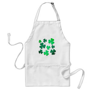 Clover Shamrock Irish Green Spring St Patricks Day Adult Apron