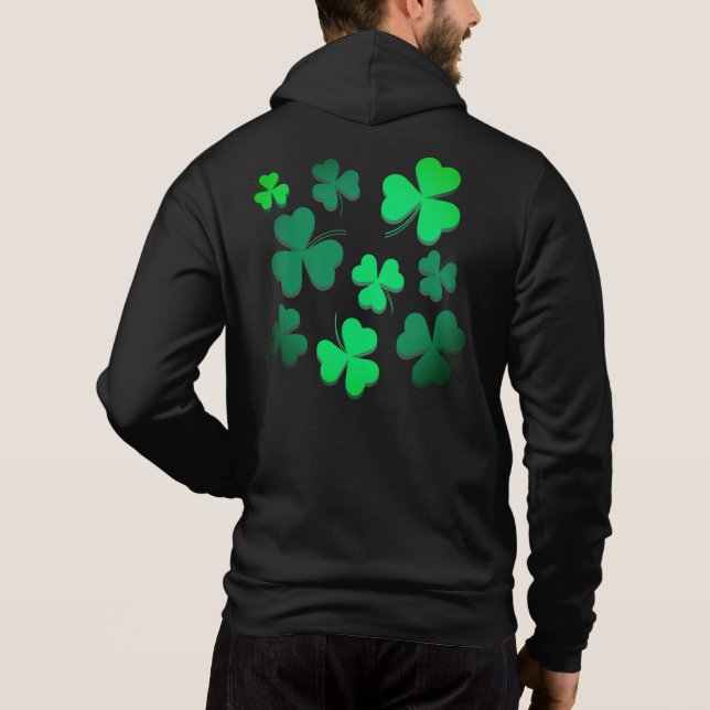 Clover Shamrock Irish Green Spring St Patricks Day Hoodie (Back)