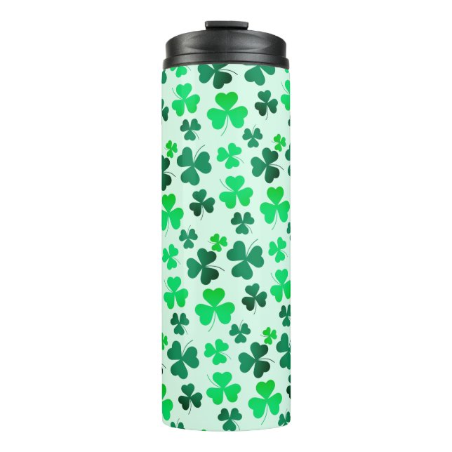 Clover Shamrock Irish Green Spring St Patricks Day Thermal Tumbler (Front)