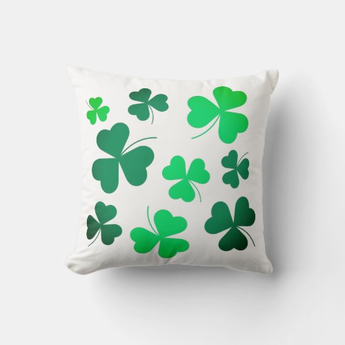 Clover Shamrock Irish Green Spring St Patricks Day Throw Pillow