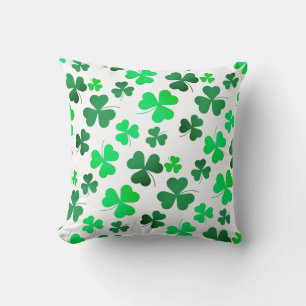 Clover Shamrock Irish Green Spring St Patricks Day Throw Pillow