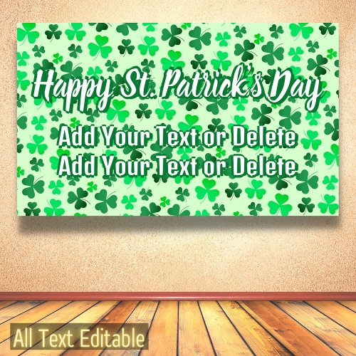 Clover Shamrock Irish Party St Patricks Day Text Banner