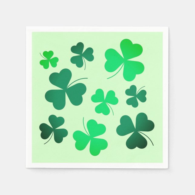 Clover Shamrock Irish Spring Green St Patricks Day Napkins (Front)