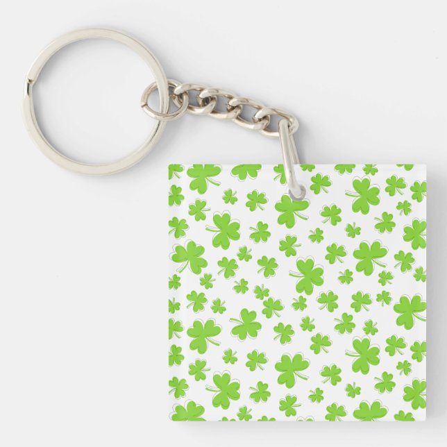 clover shamrock Lucky  Keychain (Front)