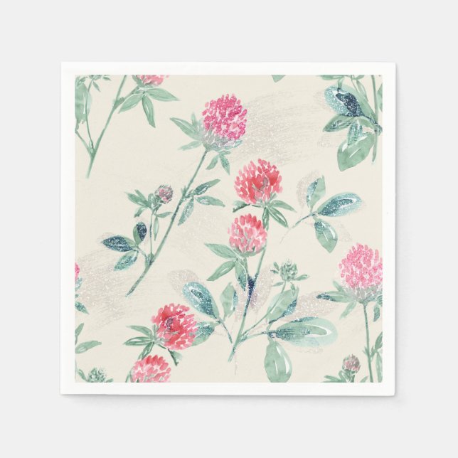 Clover, shamrock on beige. napkins (Front)