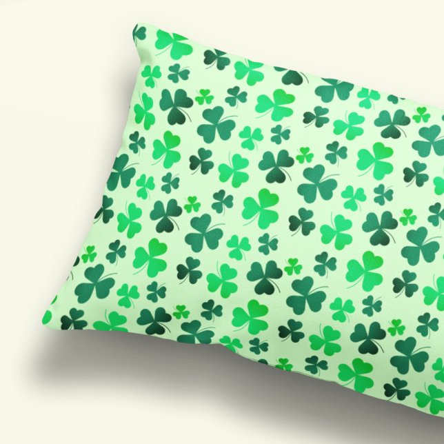 Clover Shamrock Pattern Modern Elegant Green Pillow Case (Creator Uploaded)