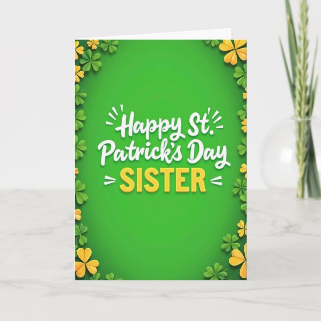 Clover Sister St Patricks Day Card (Front)