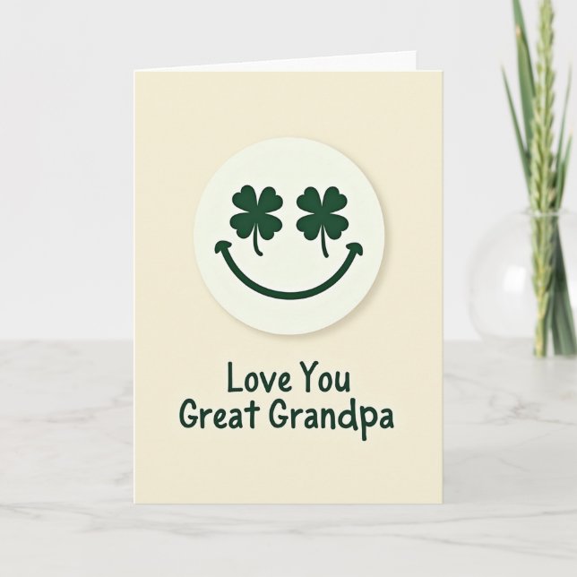 Clover Smile Grandpa Love You Card (Front)