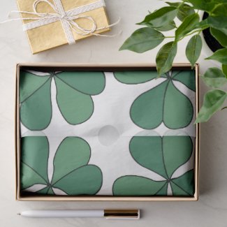 Clover Three Leaf Clover Lucky Green Pattern Tissue Paper