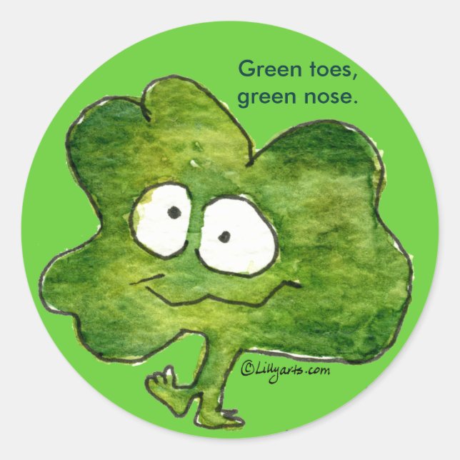 Clover Toes Irish Shamrock Sticker (Front)