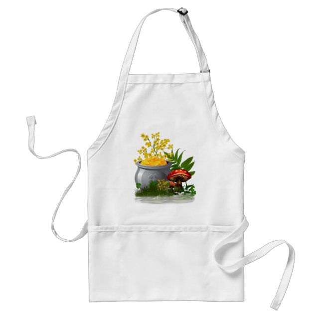 Clover Trail Whimsical Folk Art Adult Apron (Front)