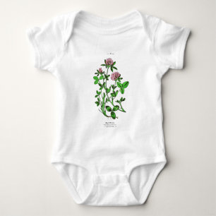 Clover Vintage Botanical Print Baby Bodysuit