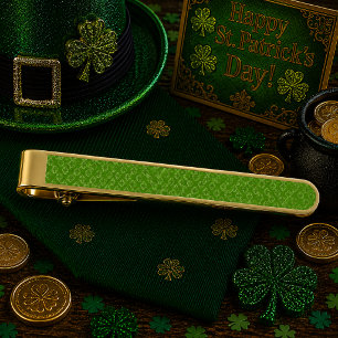 Clover Waltz Gold Finish Tie Bar