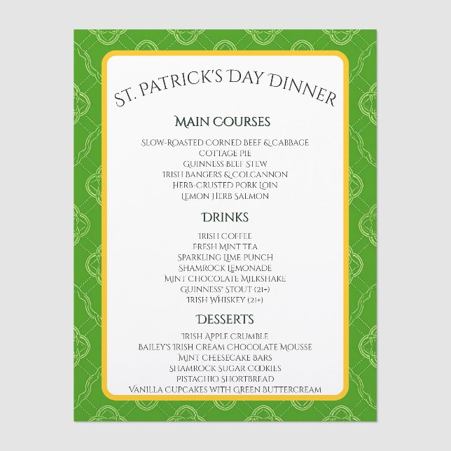Clover Waltz Menu (Front)