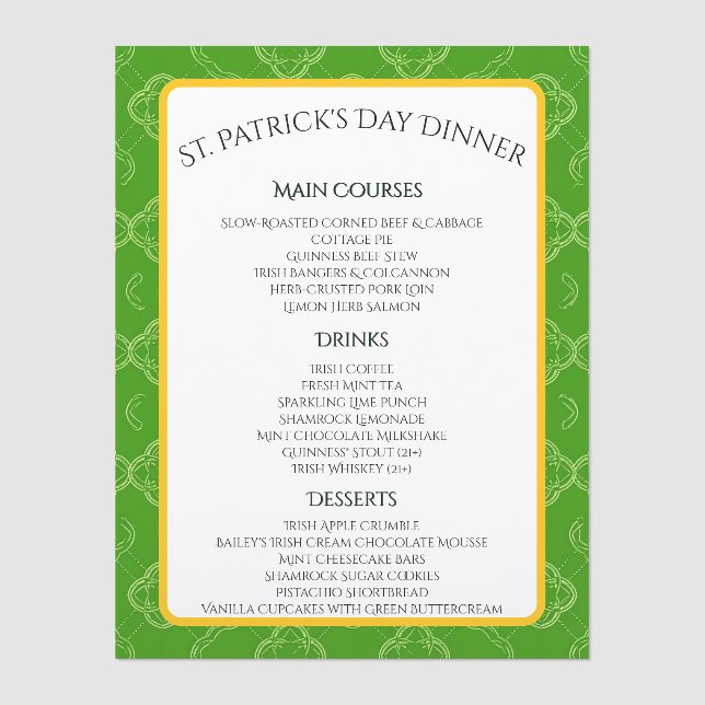 Clover Waltz Menu (Front)