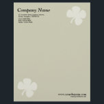 Clover - Warm Beige Letterhead<br><div class="desc">A business letterhead with an attractive and elegant clover motif in the top right and bottom left hand corners of the page positioned half an inch from the edges. Company name, address along with telephone, Fax and Mobile numbers in the top left corner. Web and email address aligned in the...</div>