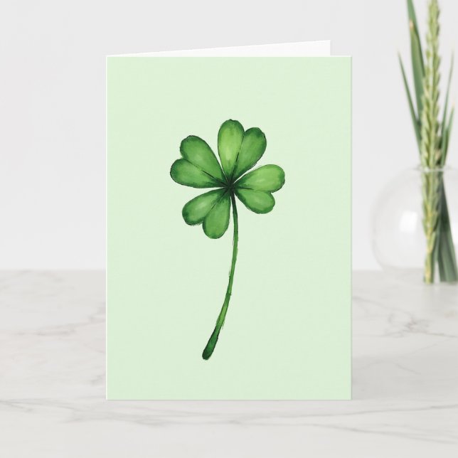 Clover Watercolor Pattern Card (Front)