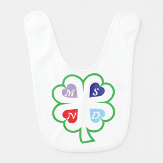Clover with hearts baby bib