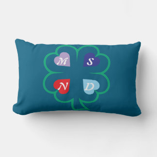 Clover with hearts lumbar pillow