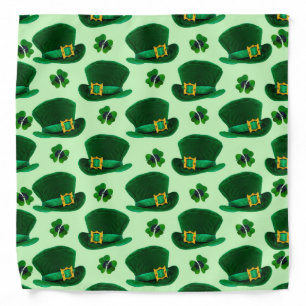 Clovers and Leprechaun Hats Bandana